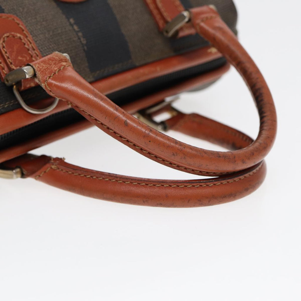 FENDI Pecan Canvas Mini Hand Bag Brown Black gold yk14400
