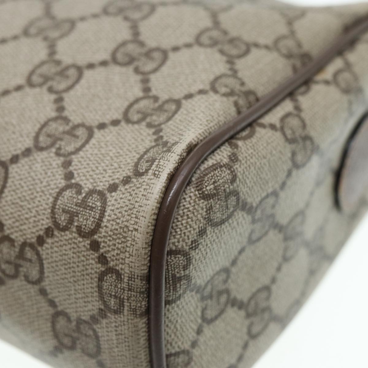 GUCCI GG Supreme Web Sherry Line Shoulder Bag PVC Beige 89 02 017 yk14402