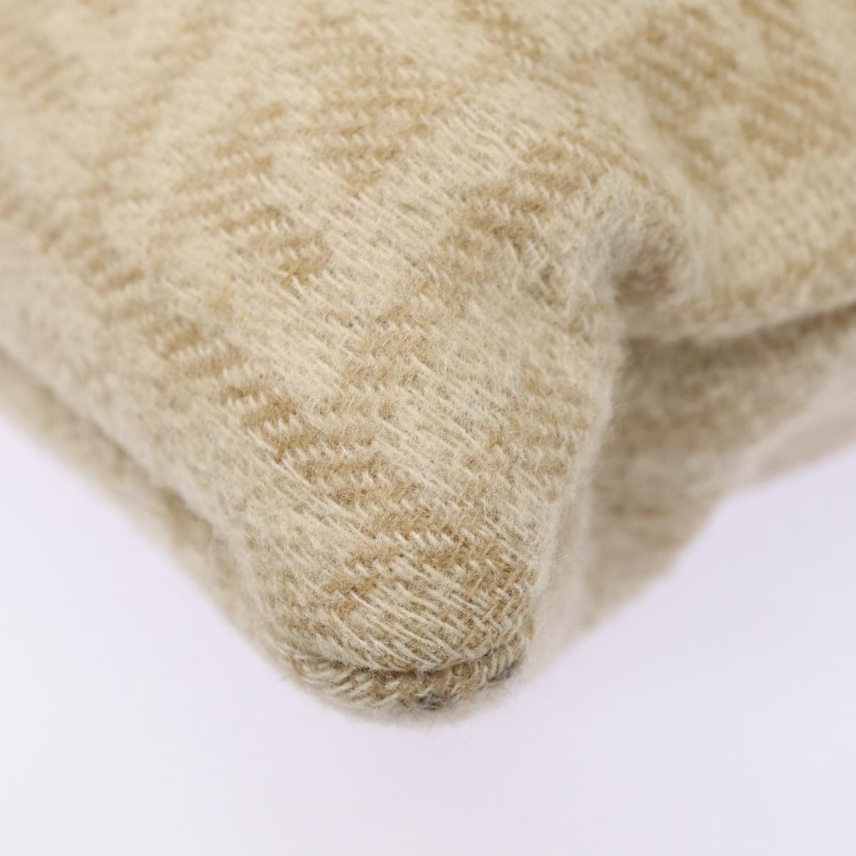 FENDI Zucca Canvas Tote Bag Wool Beige Silver yk14409