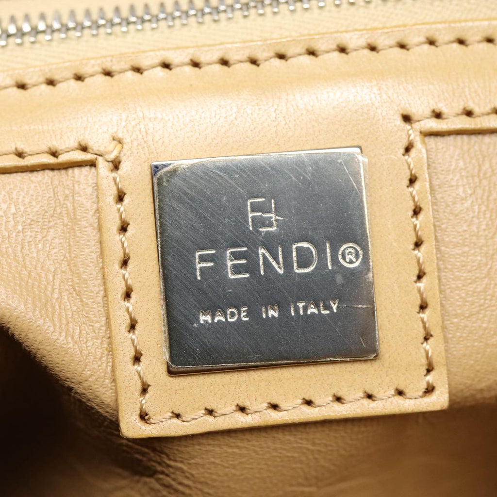 FENDI Zucca Canvas Tote Bag Wool Beige Silver yk14409