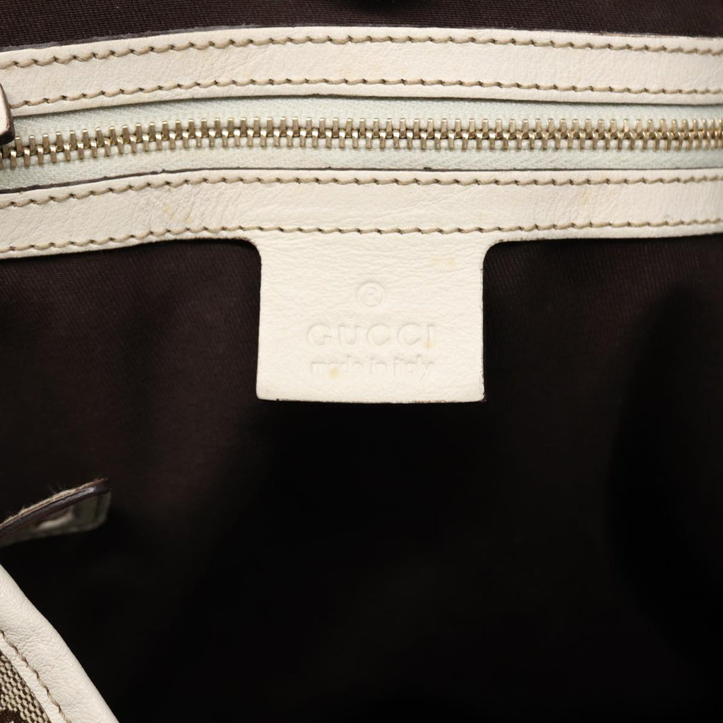 GUCCI GG Canvas Horsebit Tote Bag Beige Silver 137621 yk14424