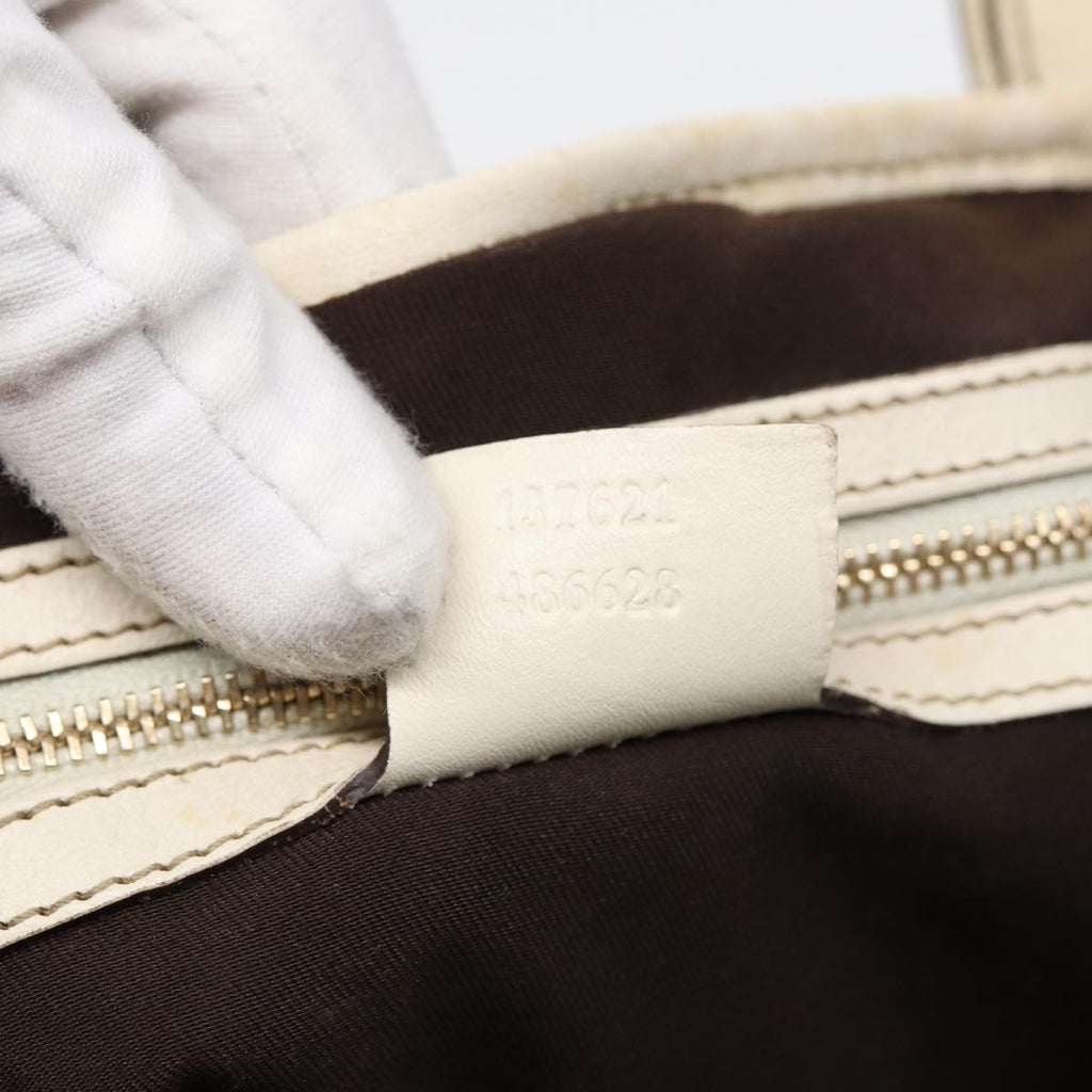GUCCI GG Canvas Horsebit Tote Bag Beige Silver 137621 yk14424
