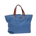 GUCCI GG Canvas Tote Bag Nylon Blue Brown Silver 282439 yk14432