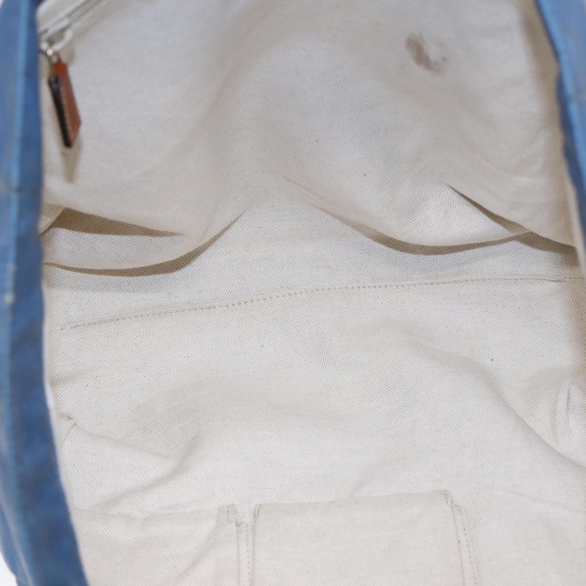 GUCCI GG Canvas Tote Bag Nylon Blue Brown Silver 282439 yk14432