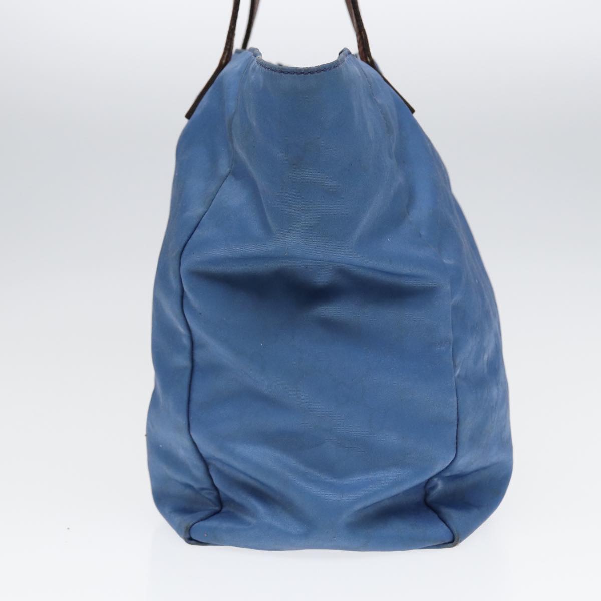 GUCCI GG Canvas Tote Bag Nylon Blue Brown Silver 282439 yk14432