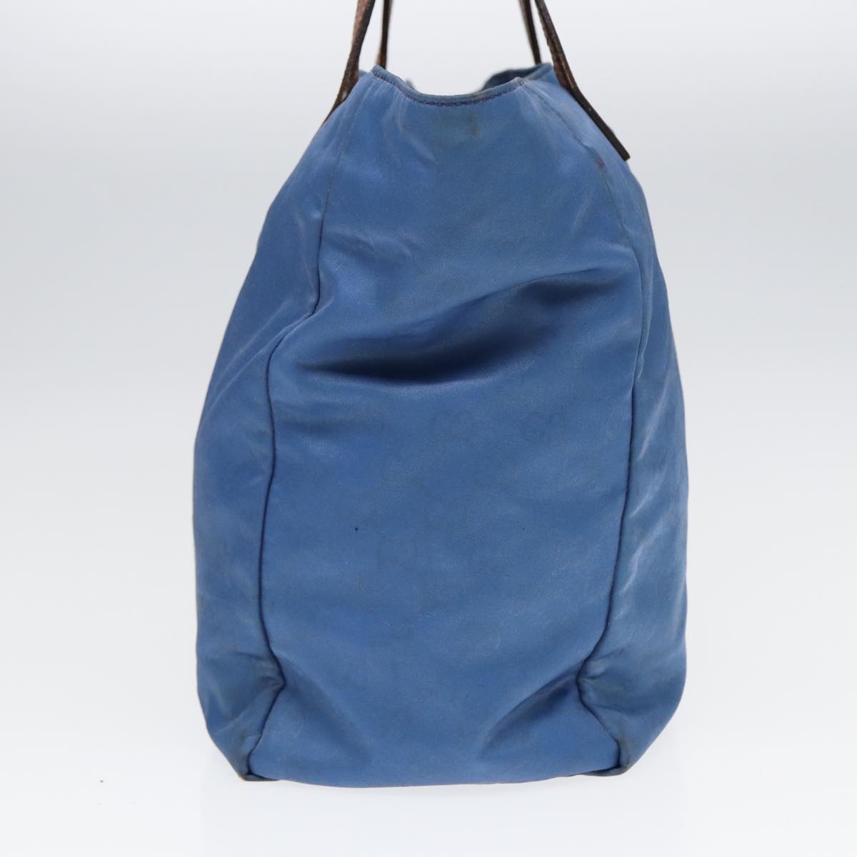 GUCCI GG Canvas Tote Bag Nylon Blue Brown Silver 282439 yk14432