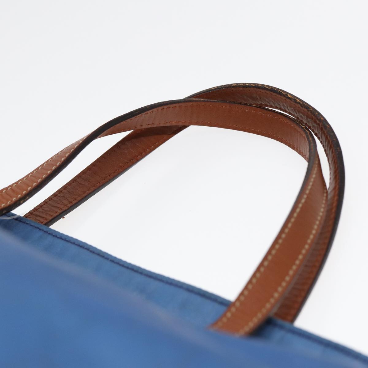 GUCCI GG Canvas Tote Bag Nylon Blue Brown Silver 282439 yk14432