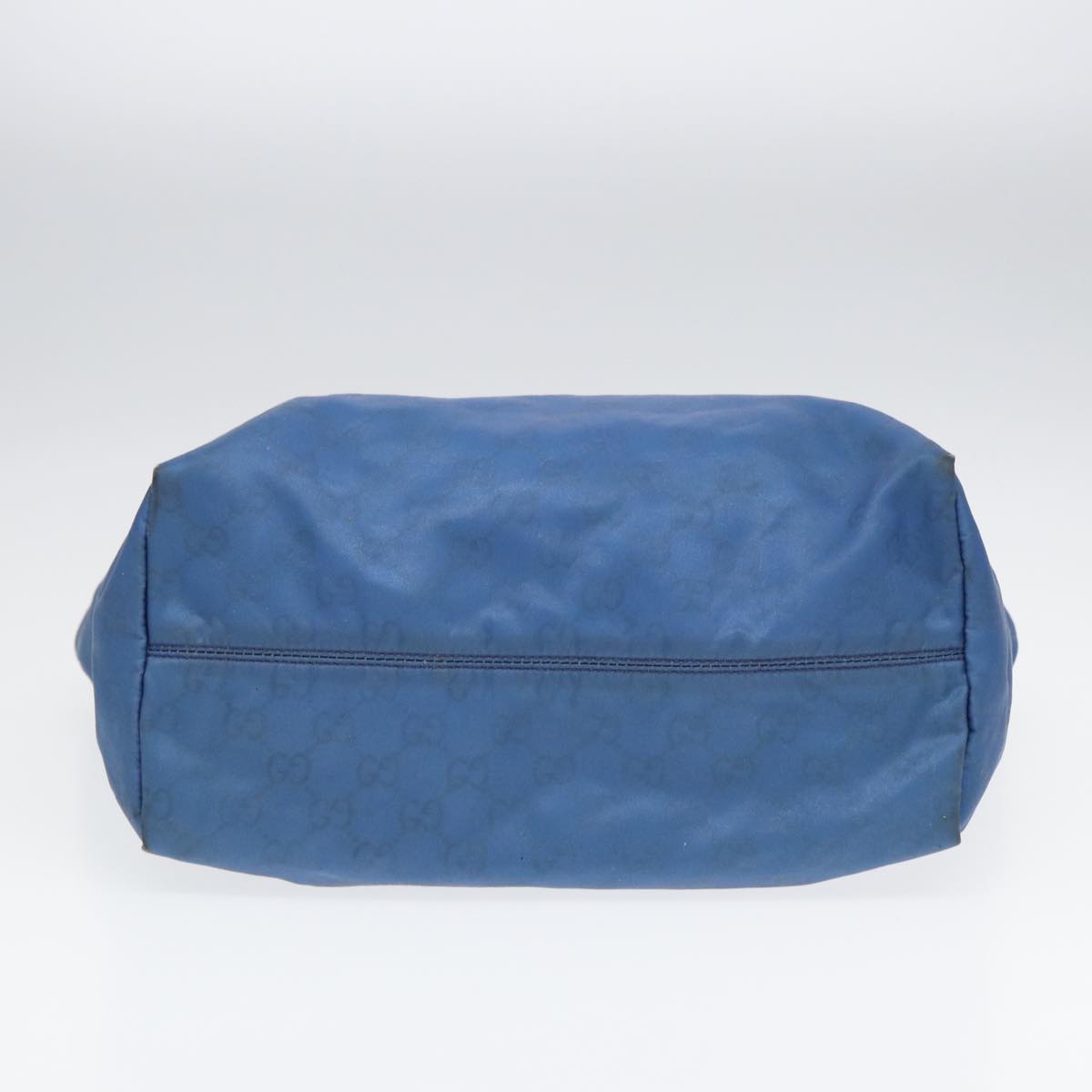 GUCCI GG Canvas Tote Bag Nylon Blue Brown Silver 282439 yk14432