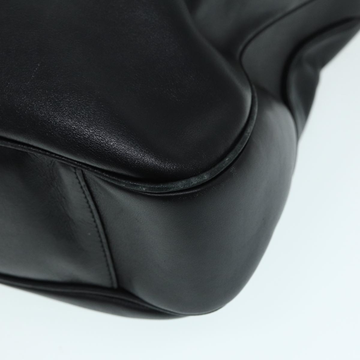 GUCCI Bamboo Hand Bag Leather Black Gold 001 3754 1577 yk14446