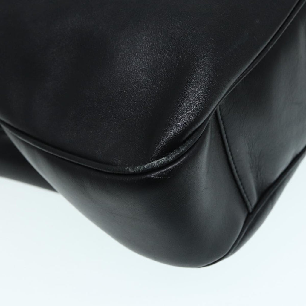 GUCCI Bamboo Hand Bag Leather Black Gold 001 3754 1577 yk14446