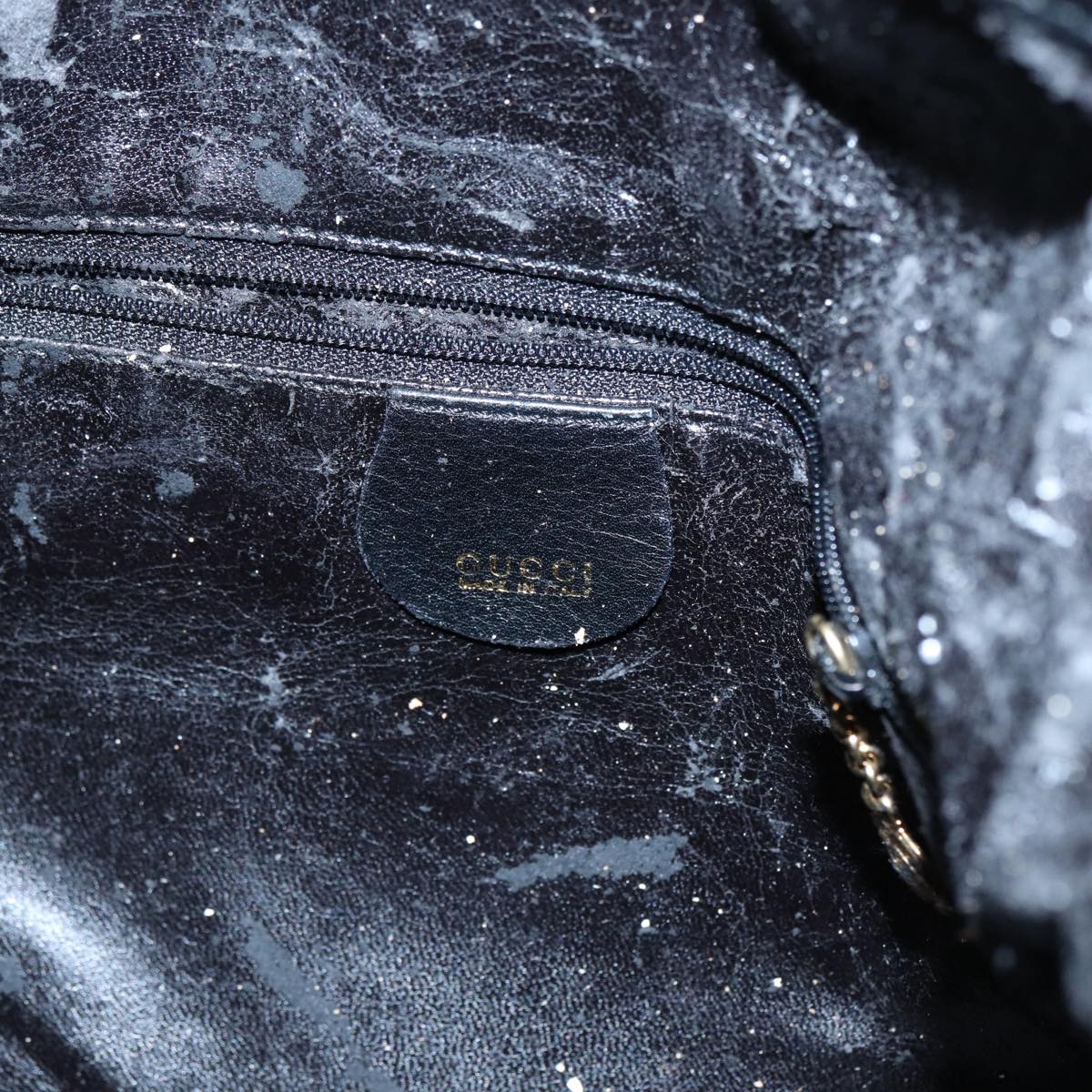 GUCCI Bamboo Hand Bag Leather Black Gold 001 3754 1577 yk14446