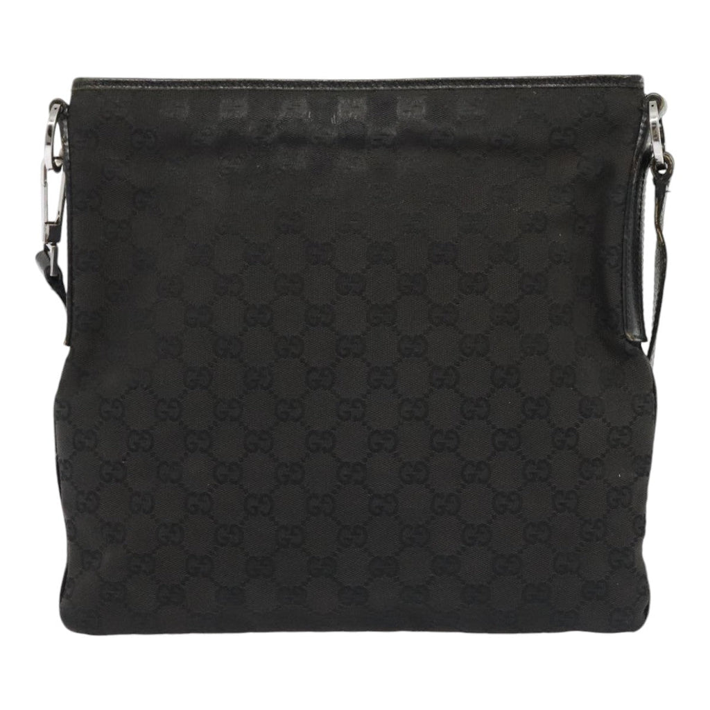 GUCCI GG Canvas Shoulder Bag Canvas Leather 2Set Black yk14479