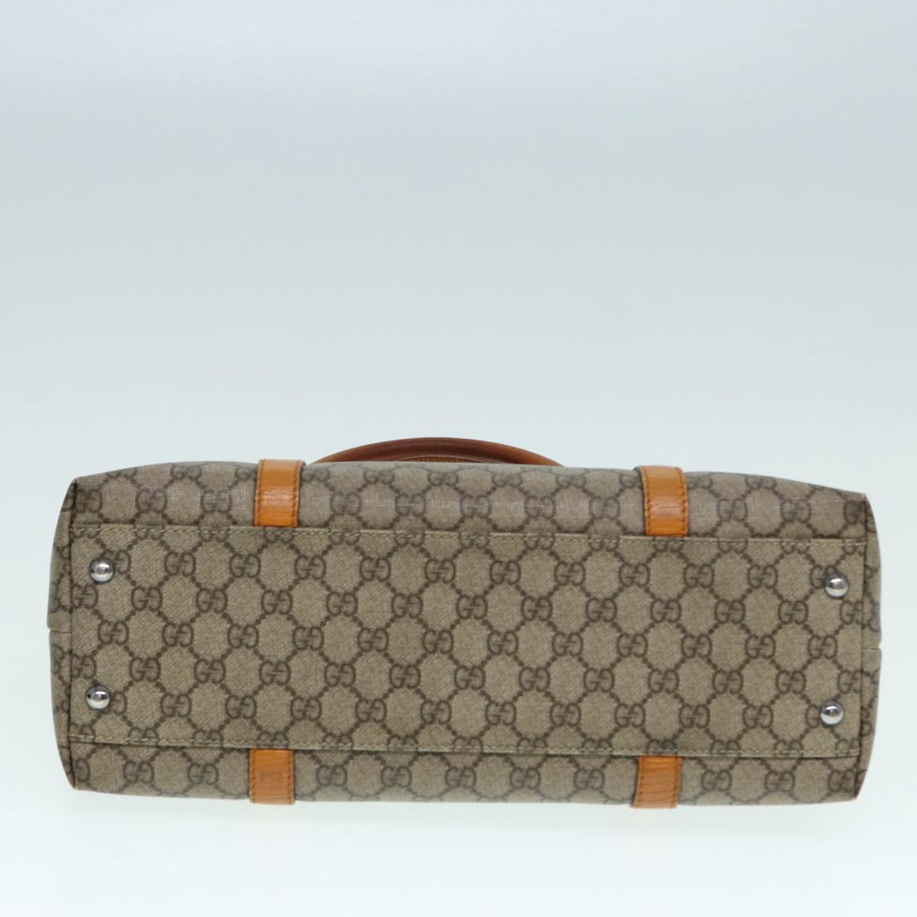 GUCCI GG Supreme Tote Bag PVC Leather Beige Silver 111595 yk14481