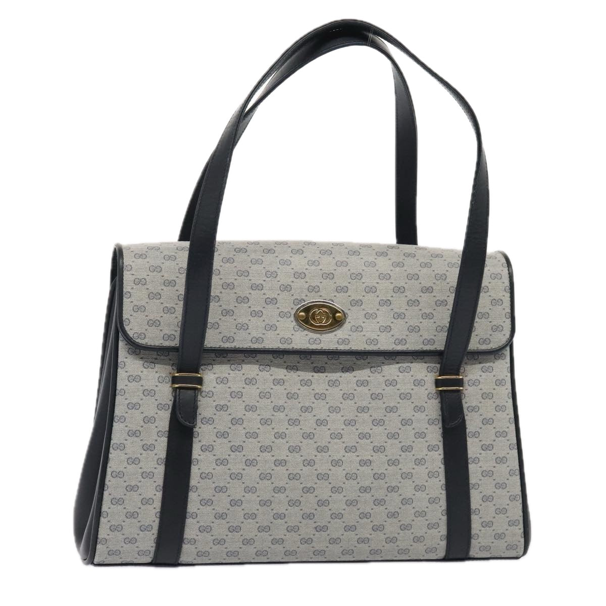 GUCCI Micro GG Supreme Hand Bag PVC Navy Gold 000 46 4857 yk14482