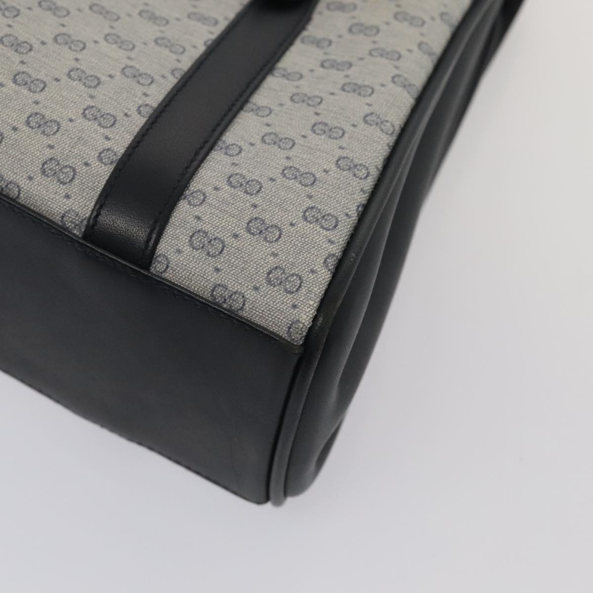 GUCCI Micro GG Supreme Hand Bag PVC Navy Gold 000 46 4857 yk14482