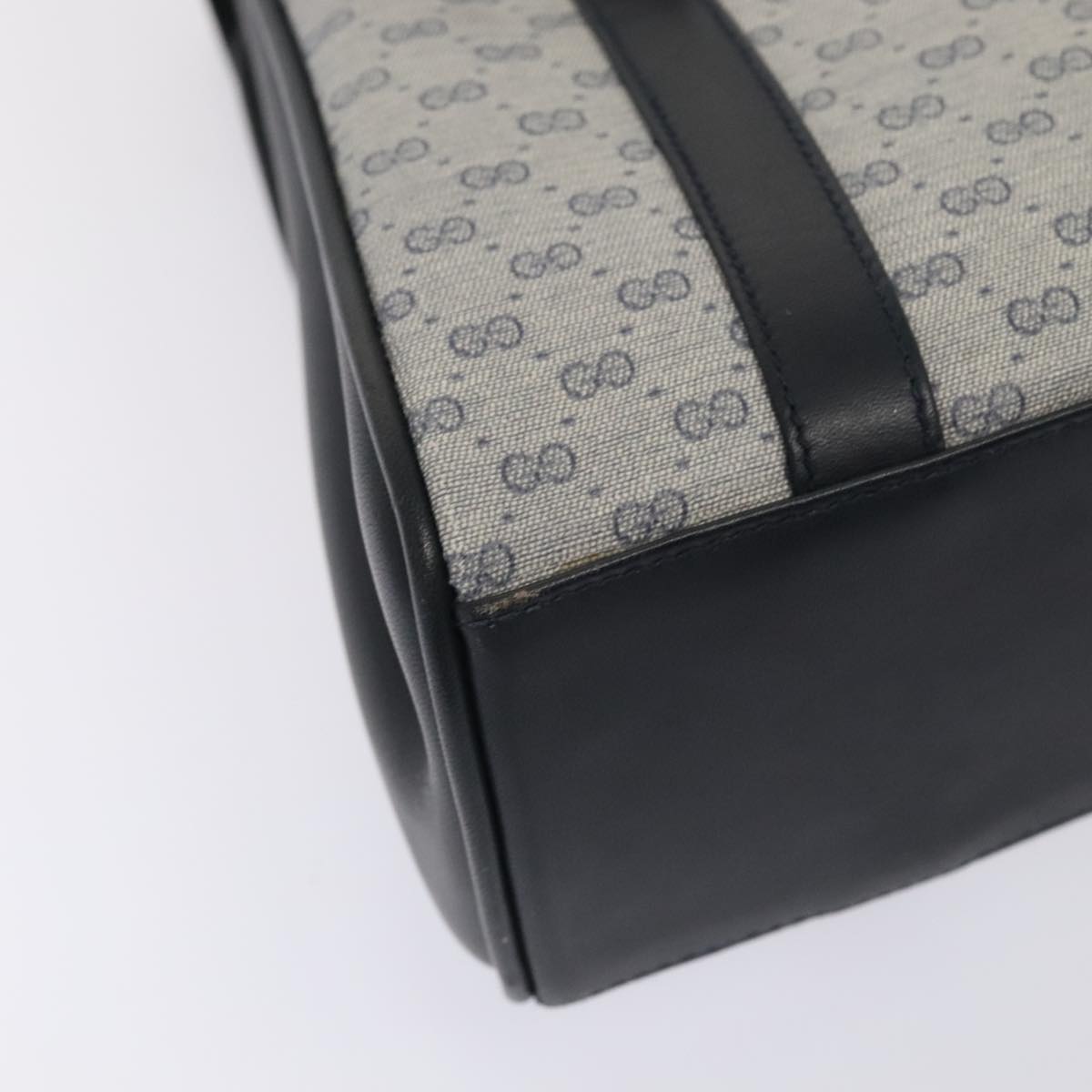 GUCCI Micro GG Supreme Hand Bag PVC Navy Gold 000 46 4857 yk14482