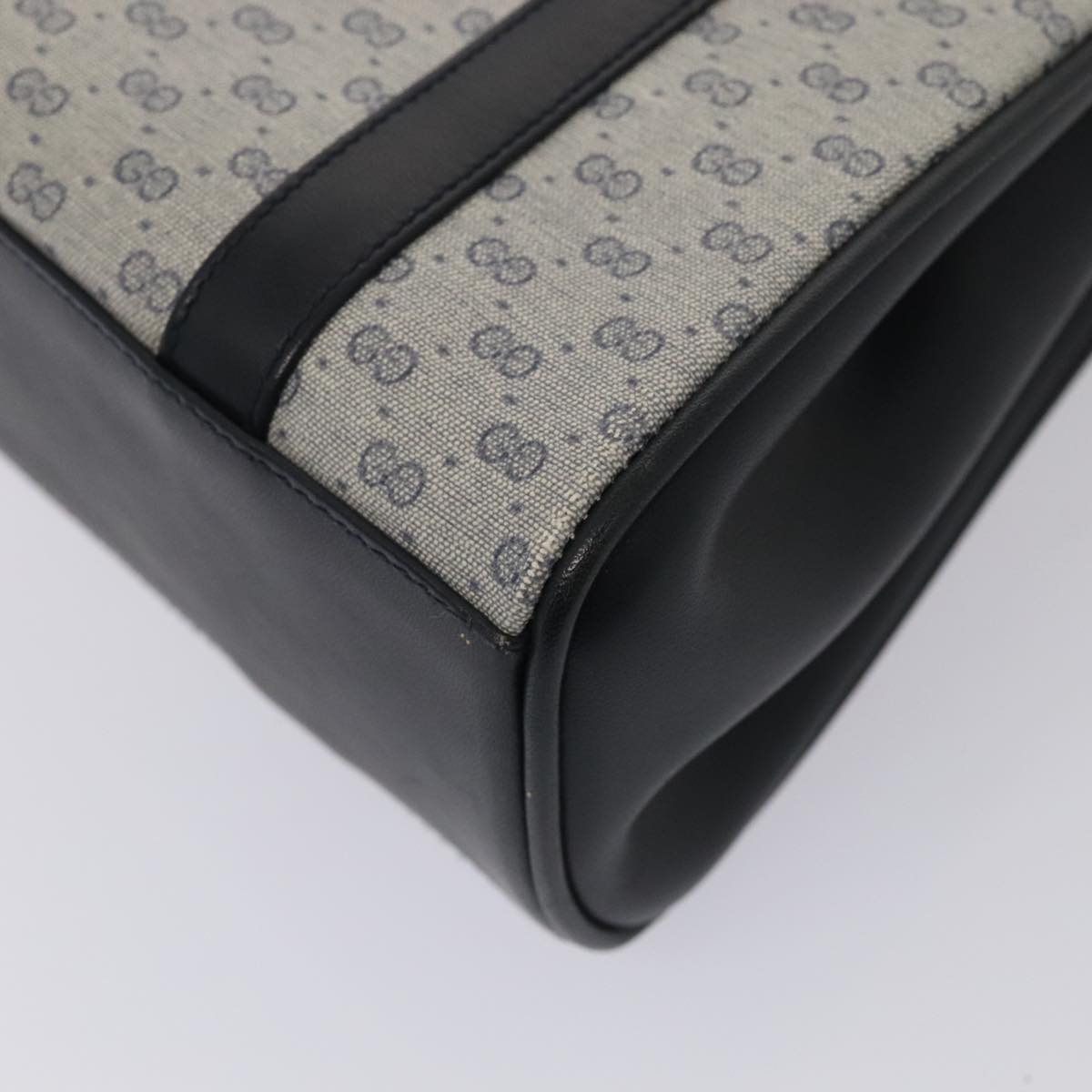 GUCCI Micro GG Supreme Hand Bag PVC Navy Gold 000 46 4857 yk14482