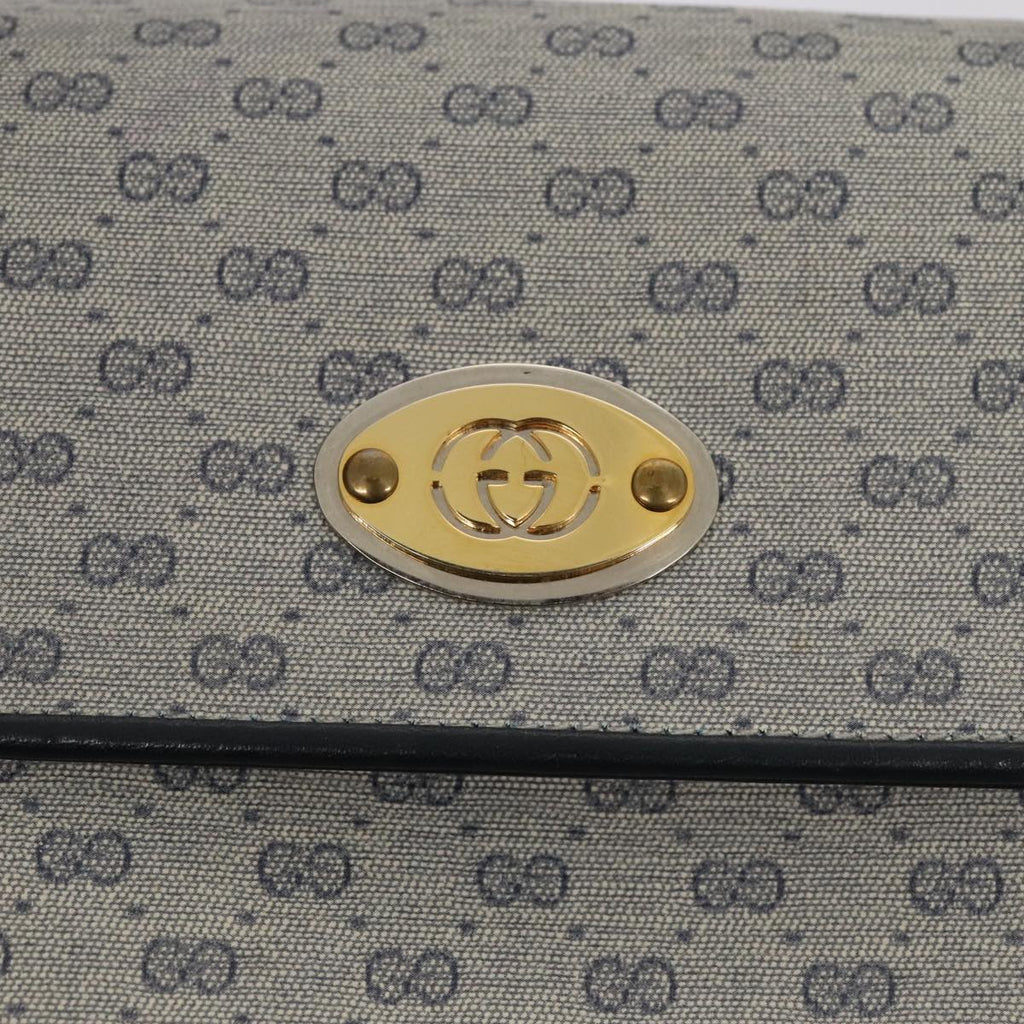 GUCCI Micro GG Supreme Hand Bag PVC Navy Gold 000 46 4857 yk14482