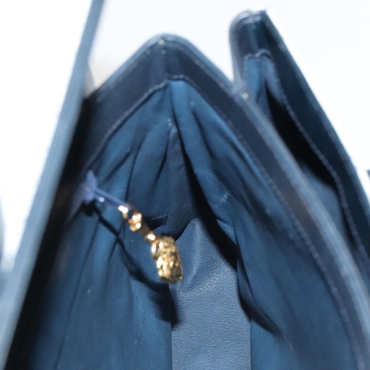 GUCCI Micro GG Supreme Hand Bag PVC Navy Gold 000 46 4857 yk14482