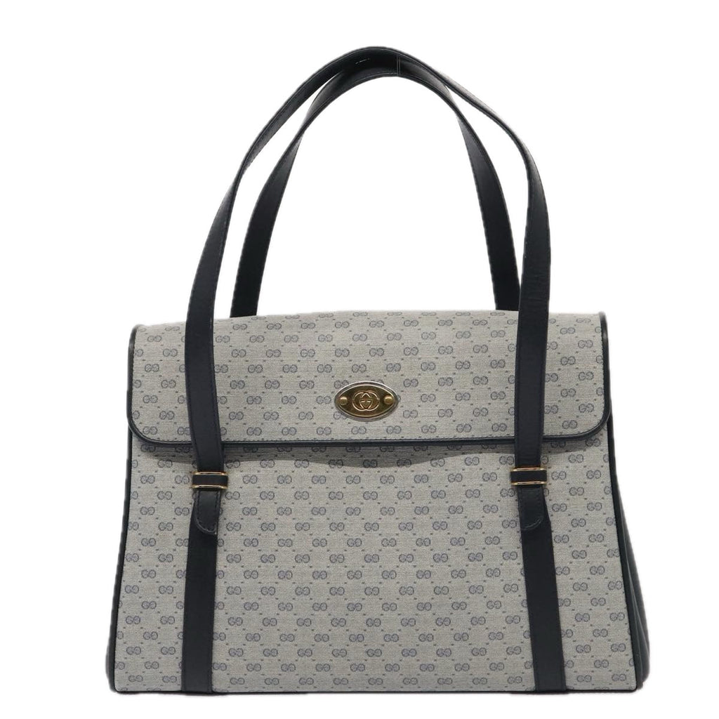 GUCCI Micro GG Supreme Hand Bag PVC Navy Gold 000 46 4857 yk14482