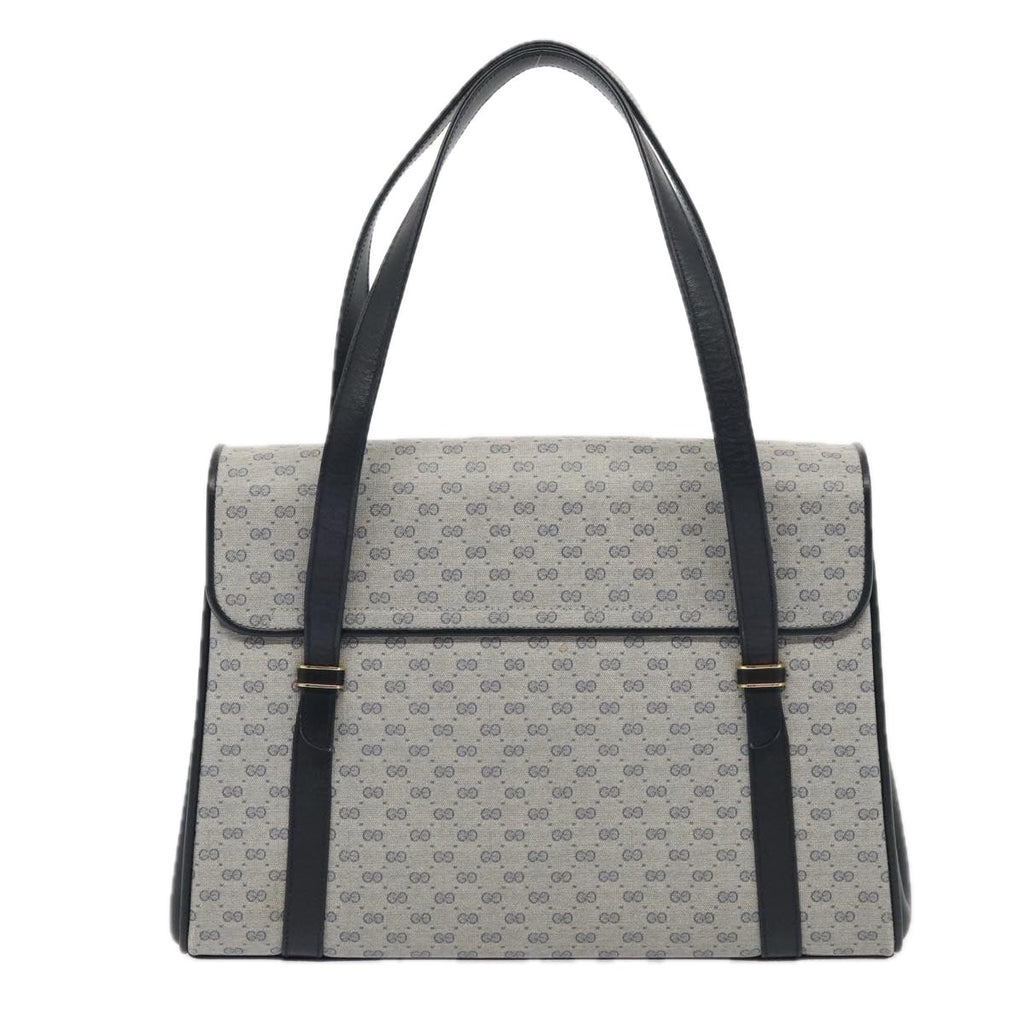 GUCCI Micro GG Supreme Hand Bag PVC Navy Gold 000 46 4857 yk14482