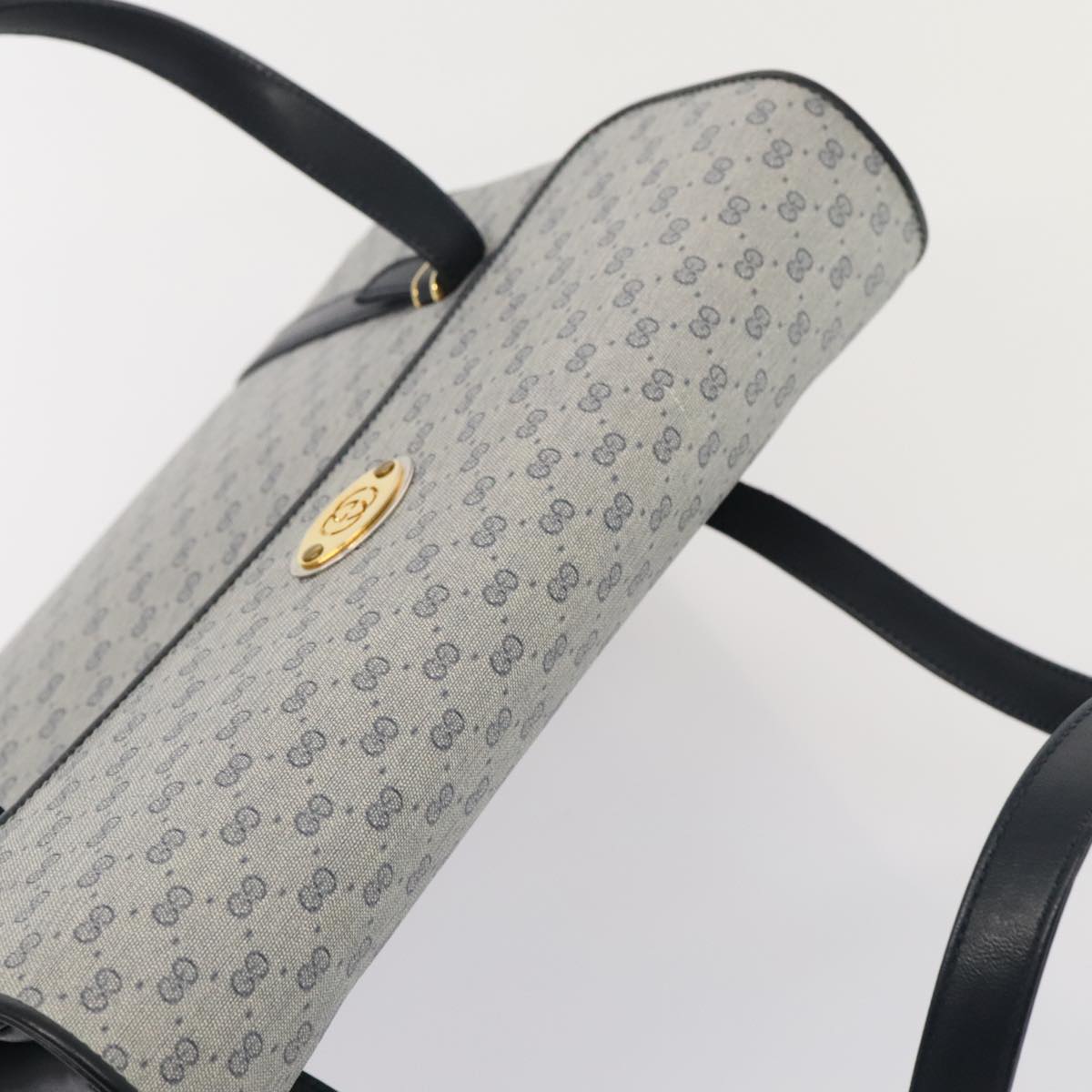 GUCCI Micro GG Supreme Hand Bag PVC Navy Gold 000 46 4857 yk14482