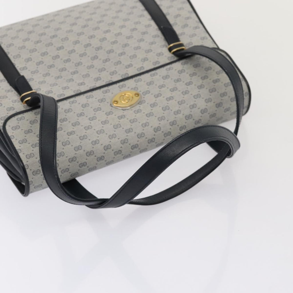 GUCCI Micro GG Supreme Hand Bag PVC Navy Gold 000 46 4857 yk14482