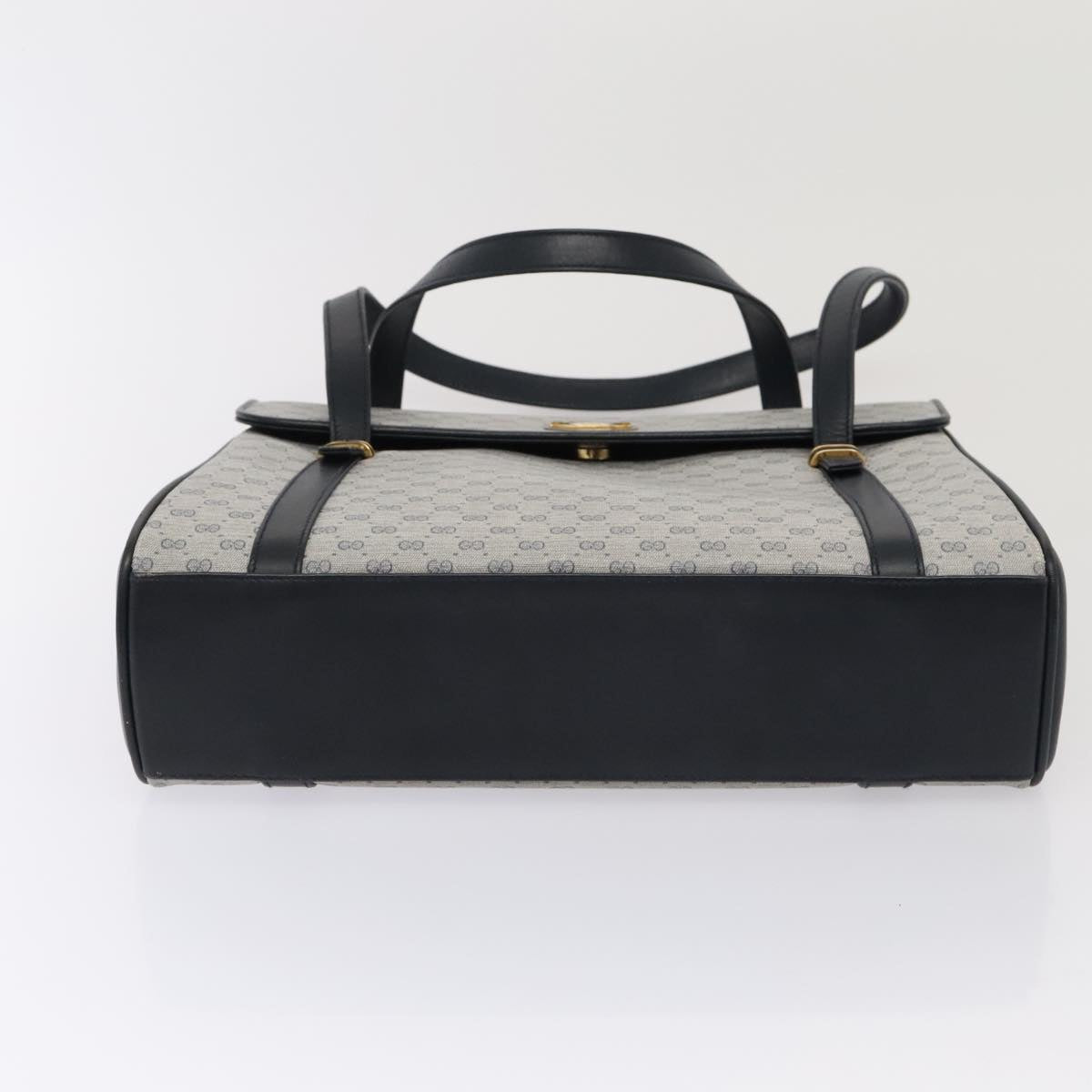 GUCCI Micro GG Supreme Hand Bag PVC Navy Gold 000 46 4857 yk14482