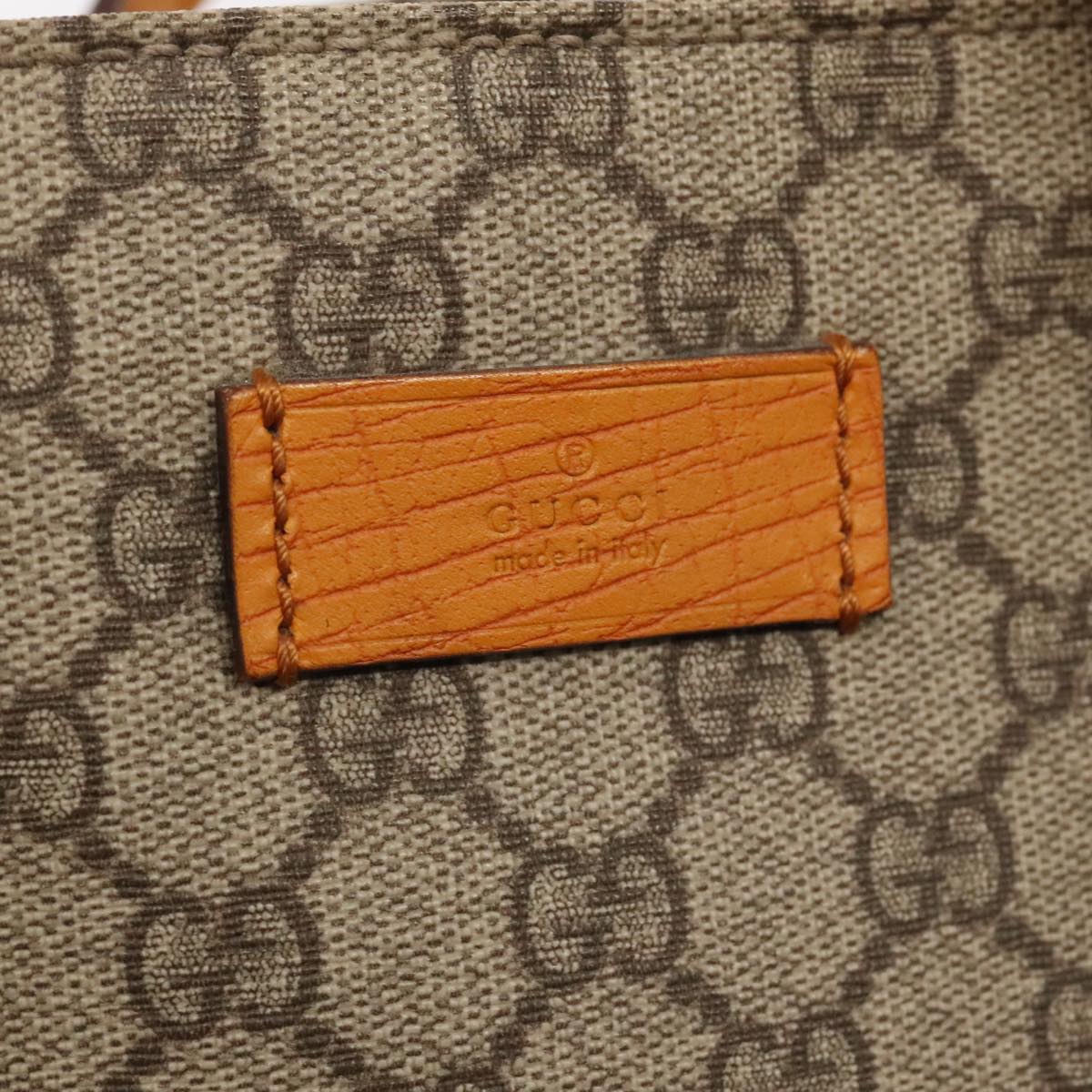 GUCCI GG Supreme Tote Bag PVC Leather Beige Silver 91249 yk14485