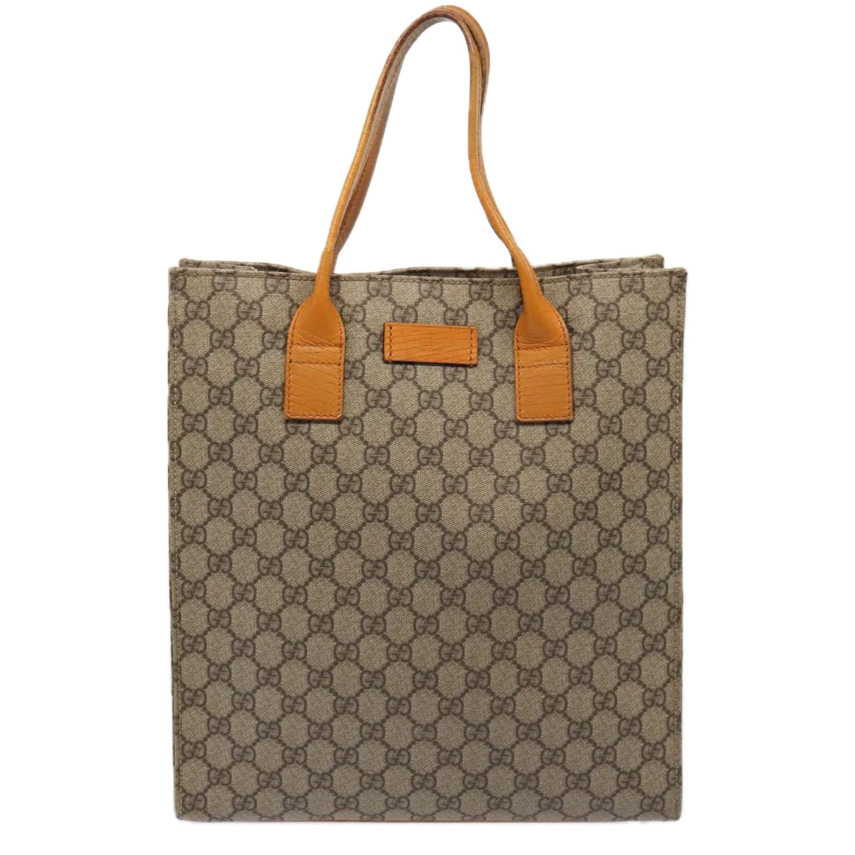 GUCCI GG Supreme Tote Bag PVC Leather Beige Silver 91249 yk14485