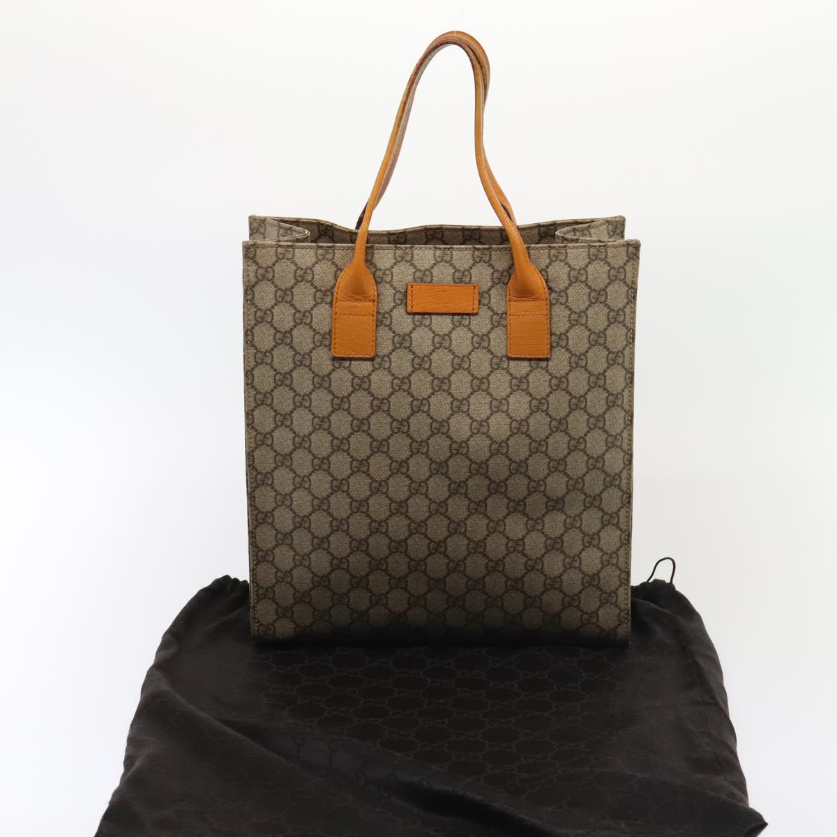 GUCCI GG Supreme Tote Bag PVC Leather Beige Silver 91249 yk14485