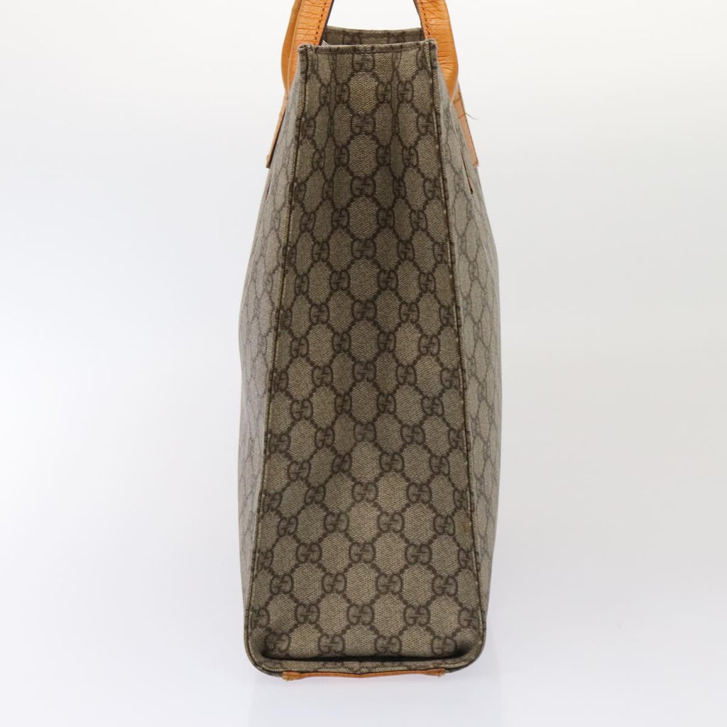 GUCCI GG Supreme Tote Bag PVC Leather Beige Silver 91249 yk14485