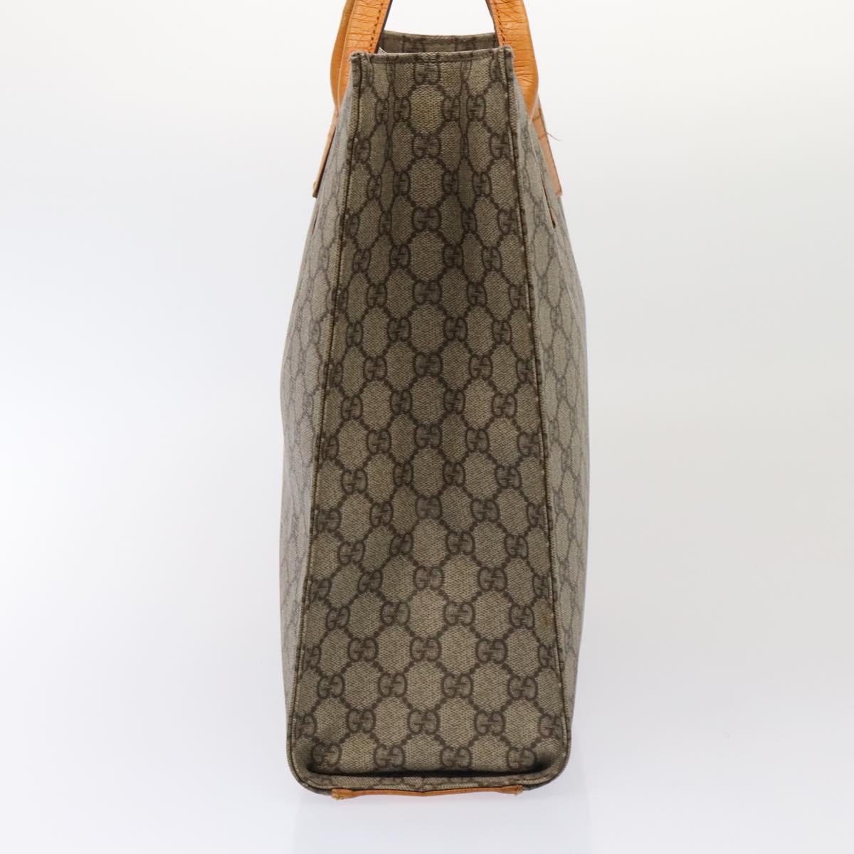 GUCCI GG Supreme Tote Bag PVC Leather Beige Silver 91249 yk14485