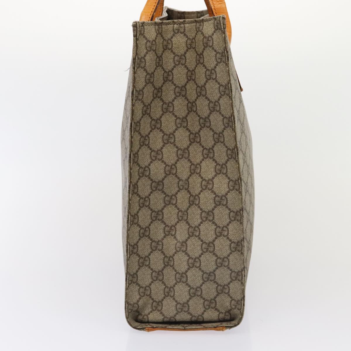 GUCCI GG Supreme Tote Bag PVC Leather Beige Silver 91249 yk14485