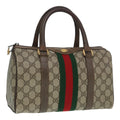 GUCCI GG Supreme Web Sherry Line Boston Bag PVC Beige Red 69 02 006 yk14489