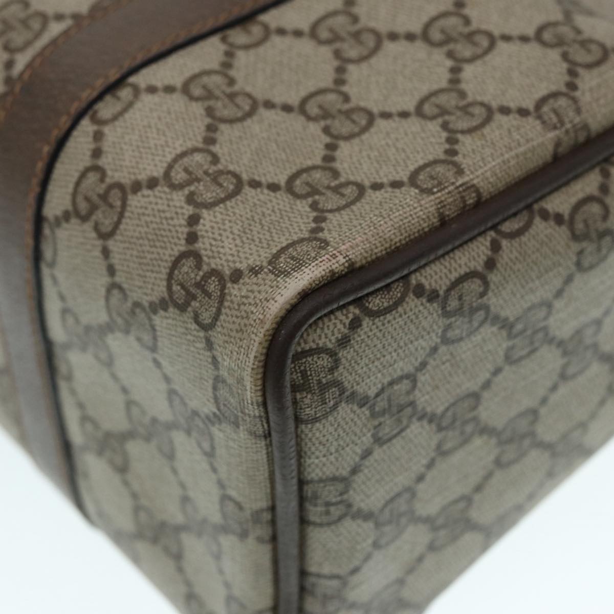 GUCCI GG Supreme Web Sherry Line Boston Bag PVC Beige Red 69 02 006 yk14489
