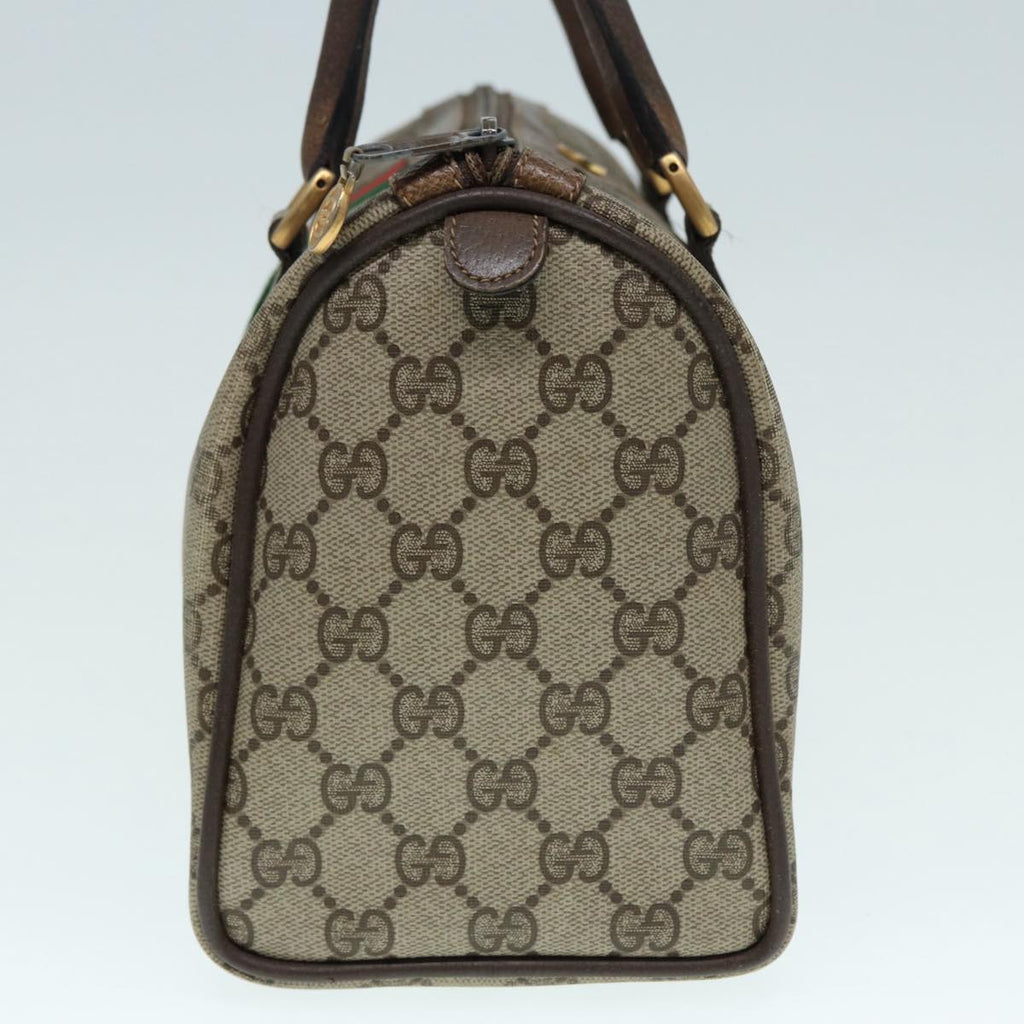GUCCI GG Supreme Web Sherry Line Boston Bag PVC Beige Red 69 02 006 yk14489