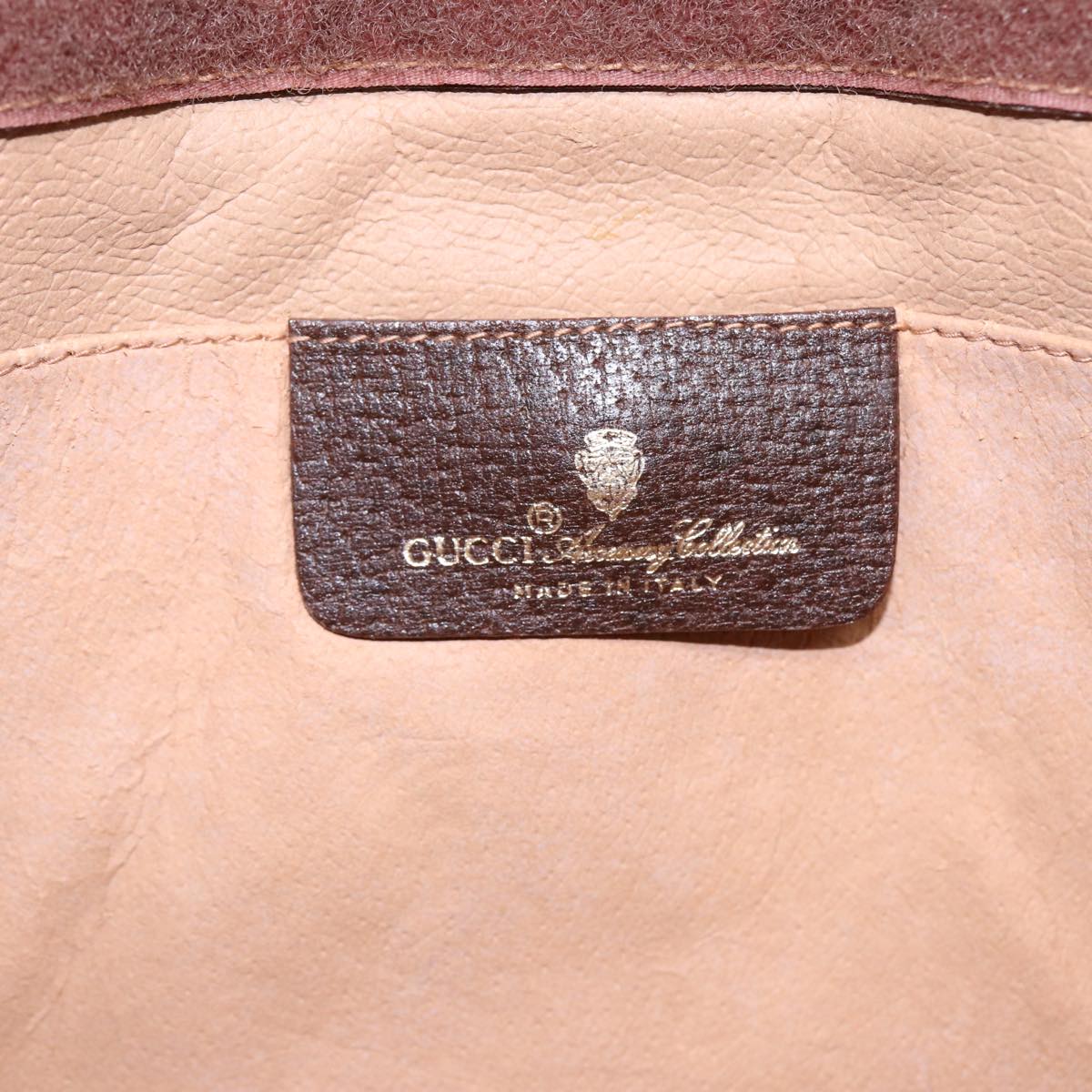 GUCCI GG Supreme Web Sherry Line Clutch Bag PVC Beige 156 01 033 yk14501