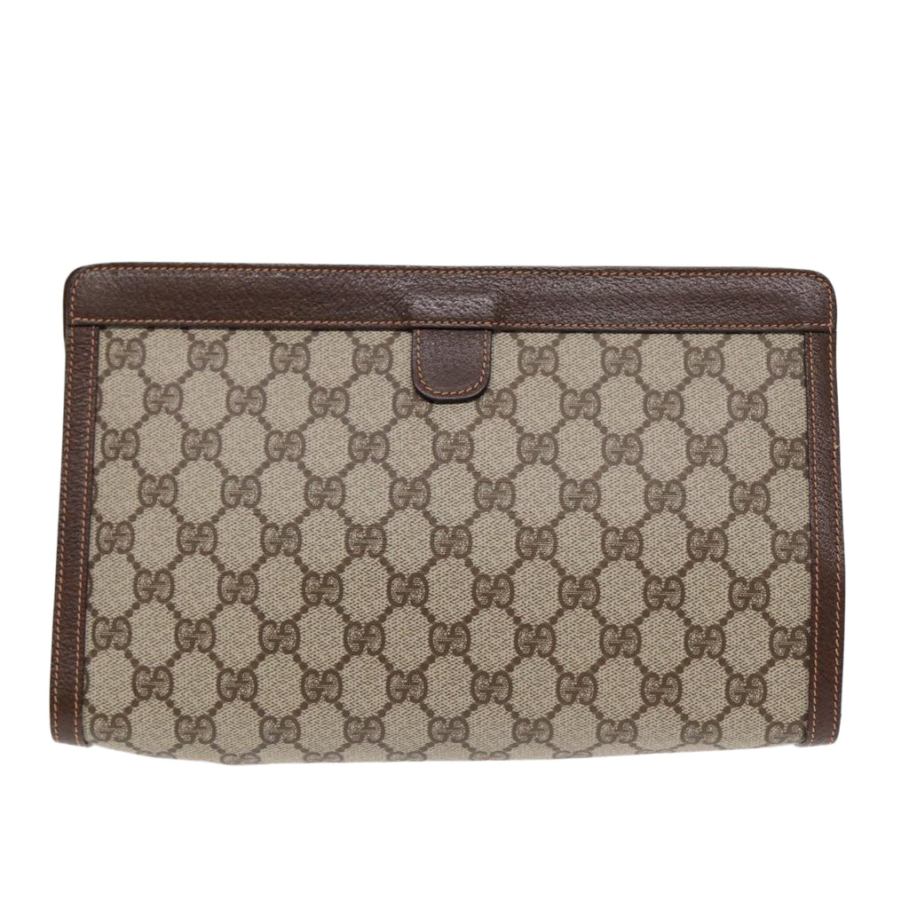 GUCCI GG Supreme Web Sherry Line Clutch Bag PVC Beige 156 01 033 yk14501