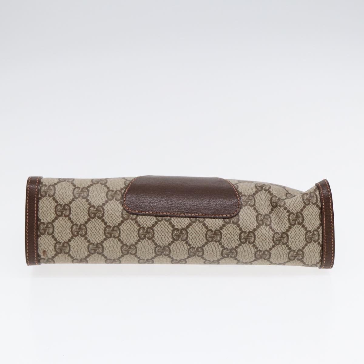 GUCCI GG Supreme Web Sherry Line Clutch Bag PVC Beige 156 01 033 yk14501
