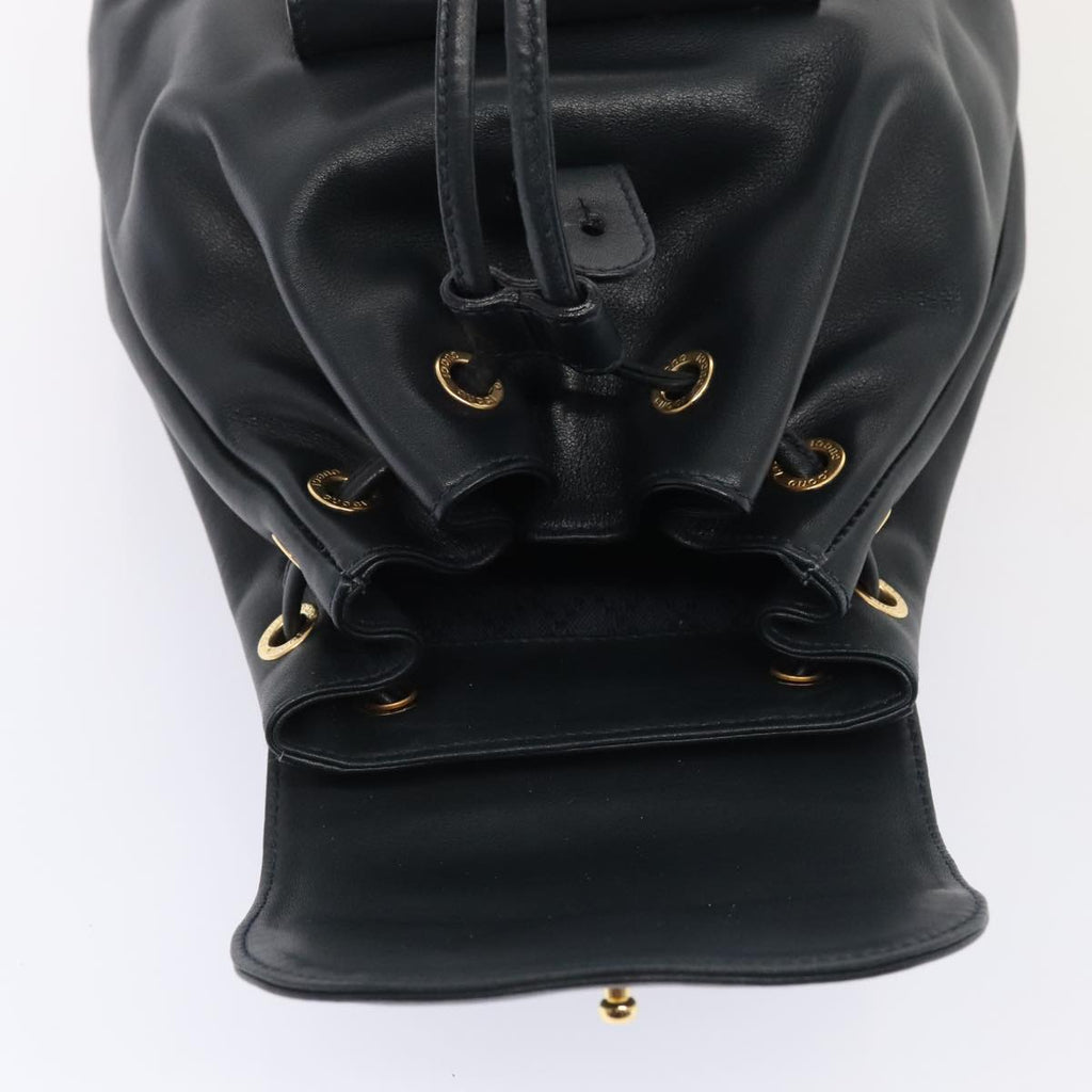 GUCCI Bamboo Backpack Leather Navy Gold 003 1705 0030 yk14502