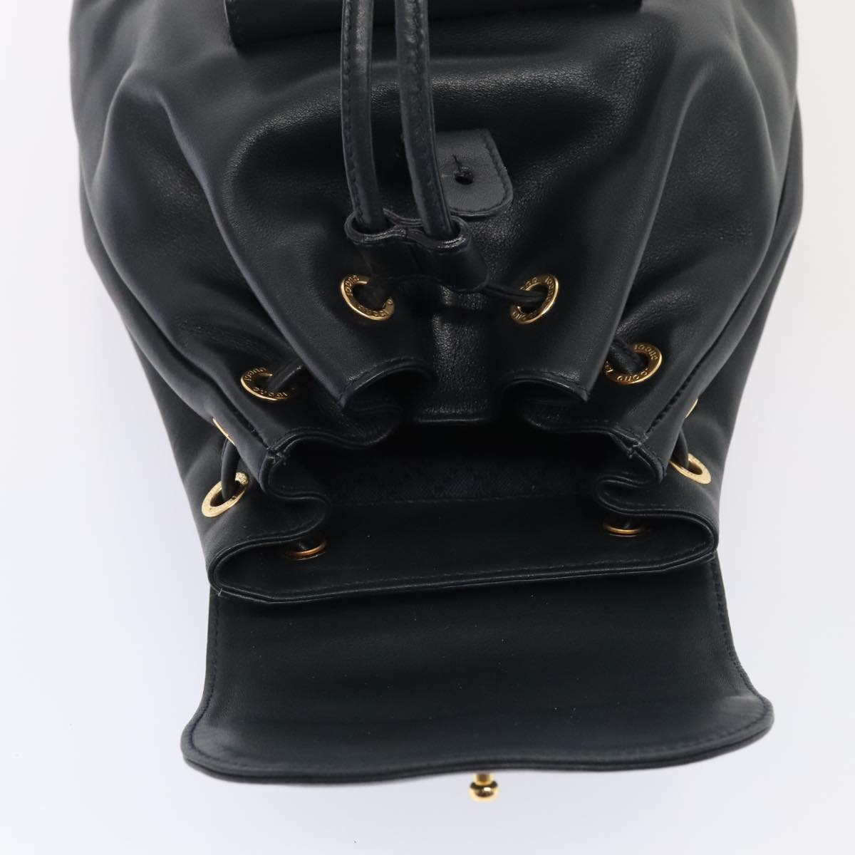 GUCCI Bamboo Backpack Leather Navy Gold 003 1705 0030 yk14502