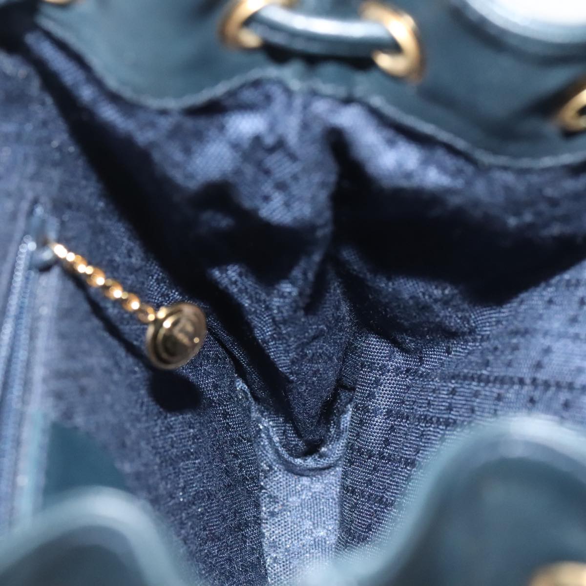 GUCCI Bamboo Backpack Leather Navy Gold 003 1705 0030 yk14502