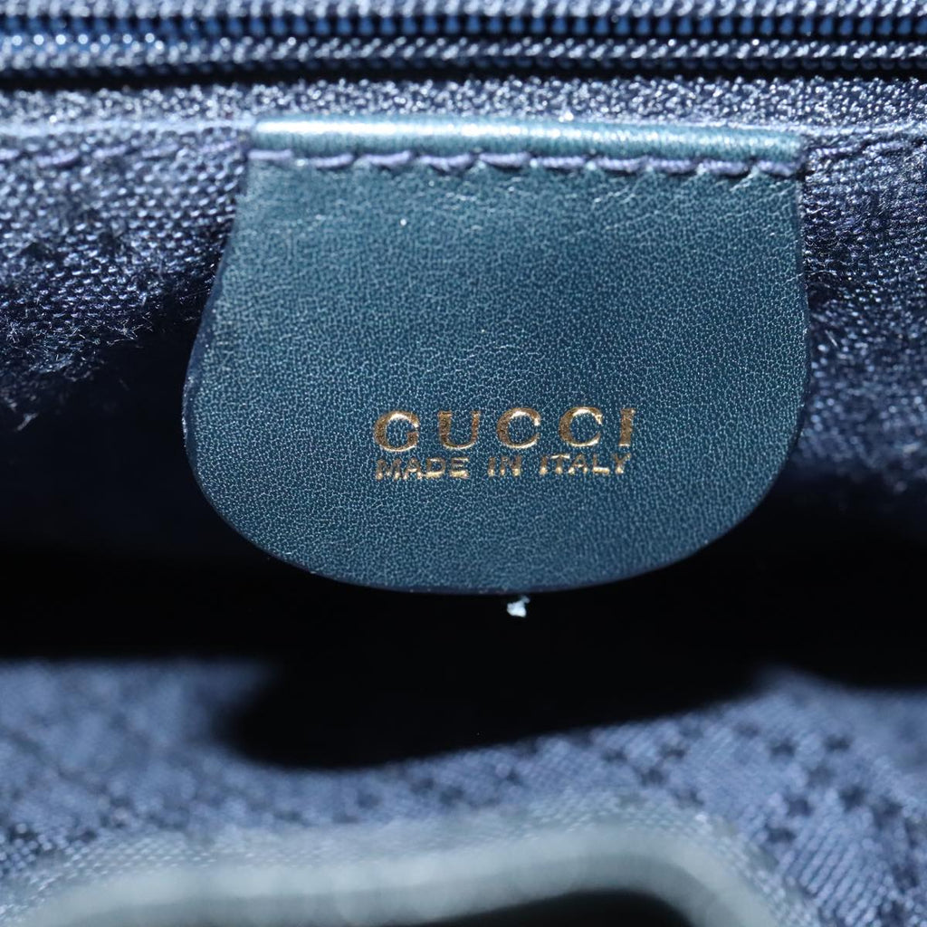 GUCCI Bamboo Backpack Leather Navy Gold 003 1705 0030 yk14502