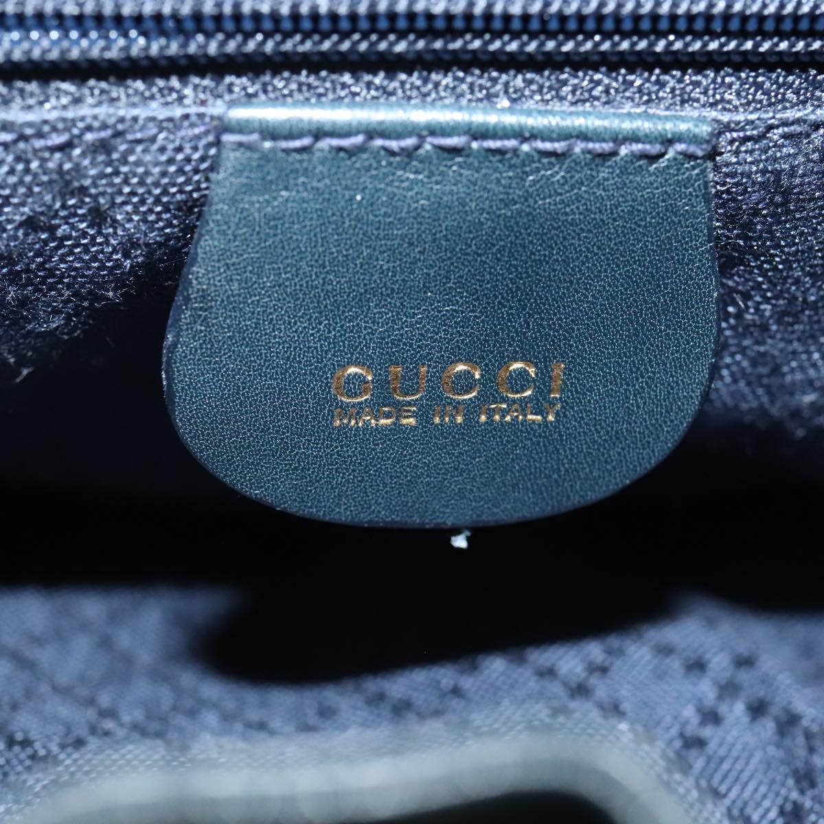 GUCCI Bamboo Backpack Leather Navy Gold 003 1705 0030 yk14502