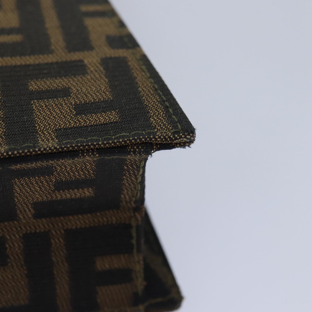 FENDI Zucca Canvas Hand Bag Gold Black Brown yk14520A