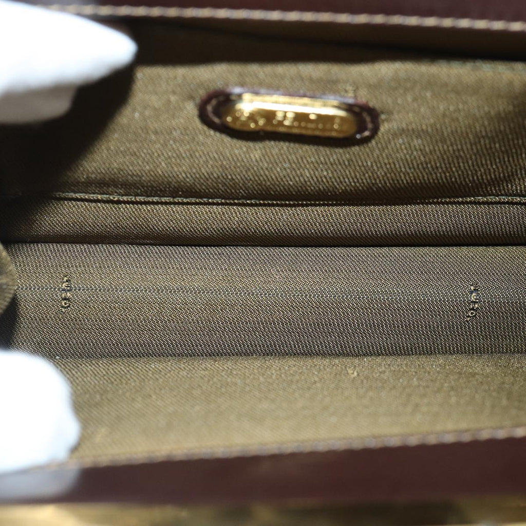FENDI Zucca Canvas Hand Bag Gold Black Brown yk14520A