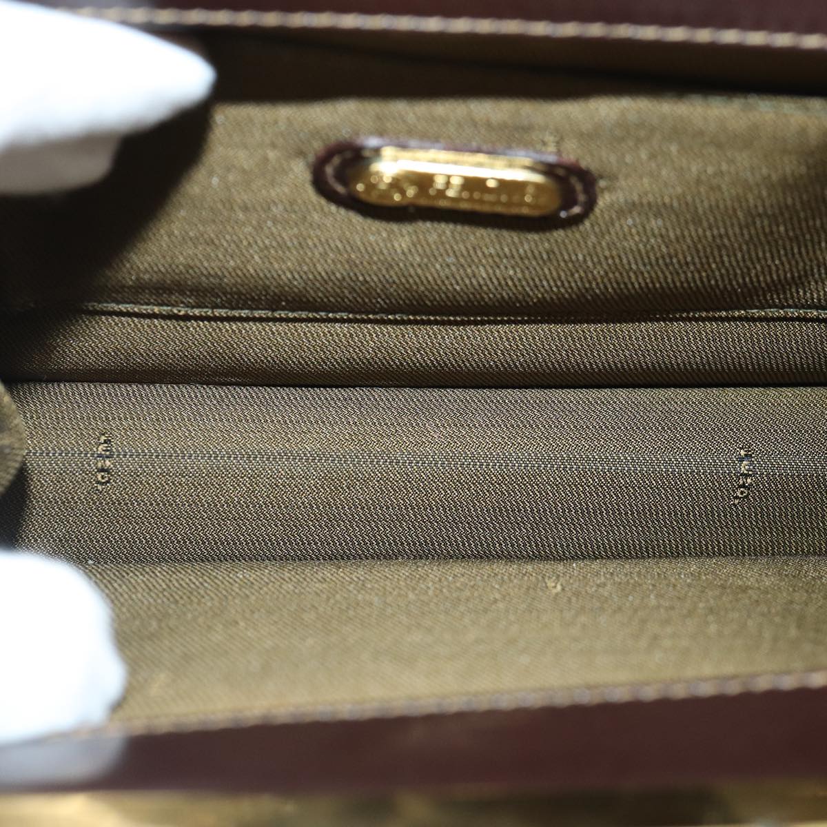 FENDI Zucca Canvas Hand Bag Gold Black Brown yk14520A