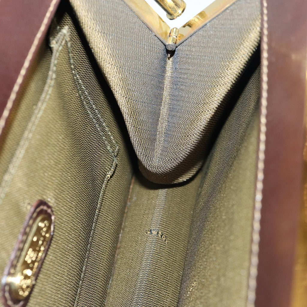 FENDI Zucca Canvas Hand Bag Gold Black Brown yk14520A