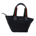 GUCCI GG Canvas Web Sherry Line Tote Bag Black Silver Red 131228 yk14541